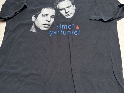 Anvil Simon & Garfunkel Black T-Shirt, Size L, Double Stitch, Classic Band Tee