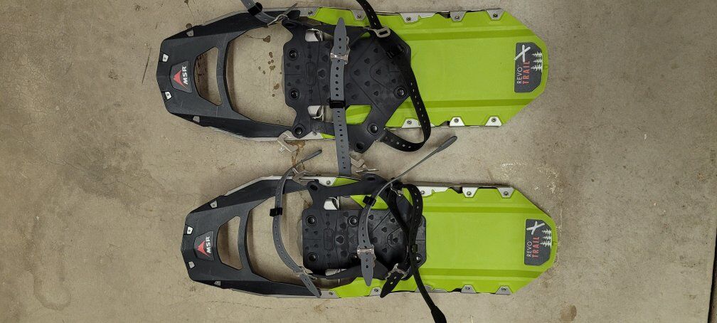 MSR snow shoes. aggressive bite.