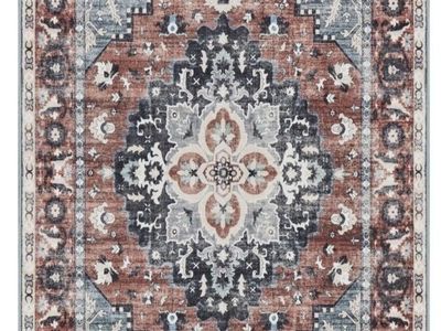 3 colNew 9x12 Area Rug, Non-Slip Carpet, Traditional Vintage Style, Machine Washable, Bedroom Kitchen Living Rooms