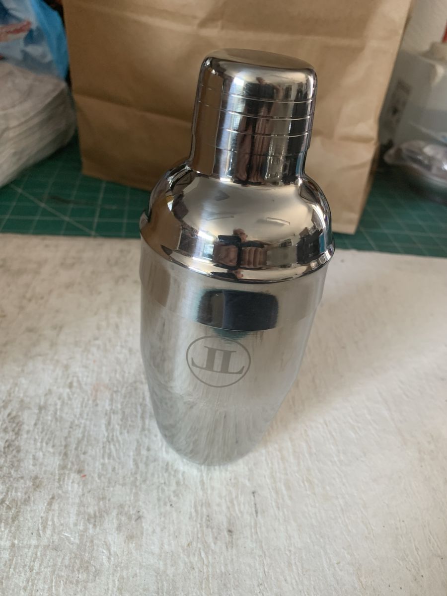 Stainless Steel Monogrammed Cocktail Shaker - 3-Piece Cobbler Style