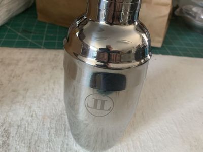 Stainless Steel Monogrammed Cocktail Shaker - 3-Piece Cobbler Style