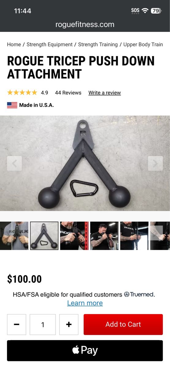 Rogue Tricep Pushdown Attachment
