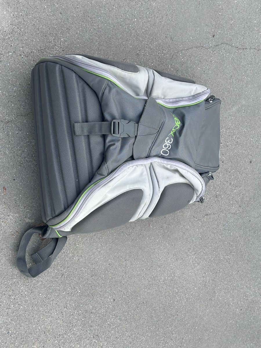 Xbox 360 System Travel Backpack - Gray & Green, Padded Storage Console & Accessories