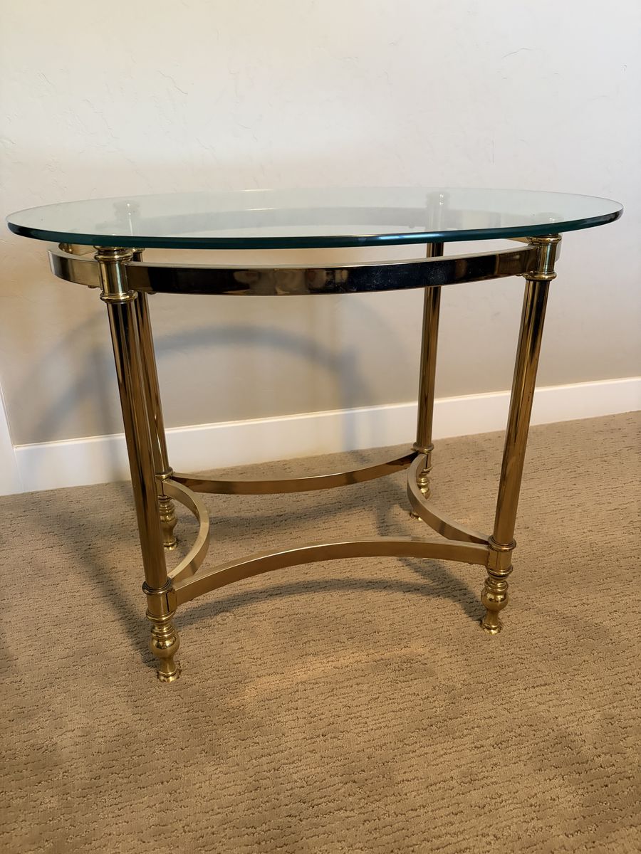 High End Brass and Glass End Tables