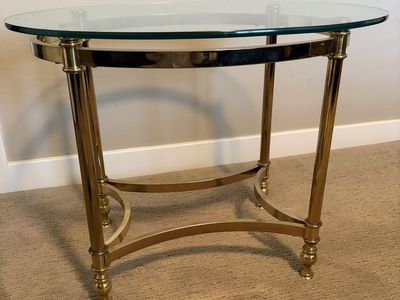 High End Brass and Glass End Tables