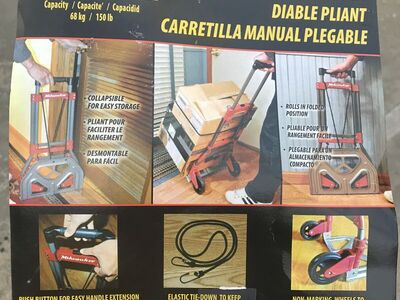 Milwaukee folding dolly 150lbs capacity USED $35.00 NEW $40.00