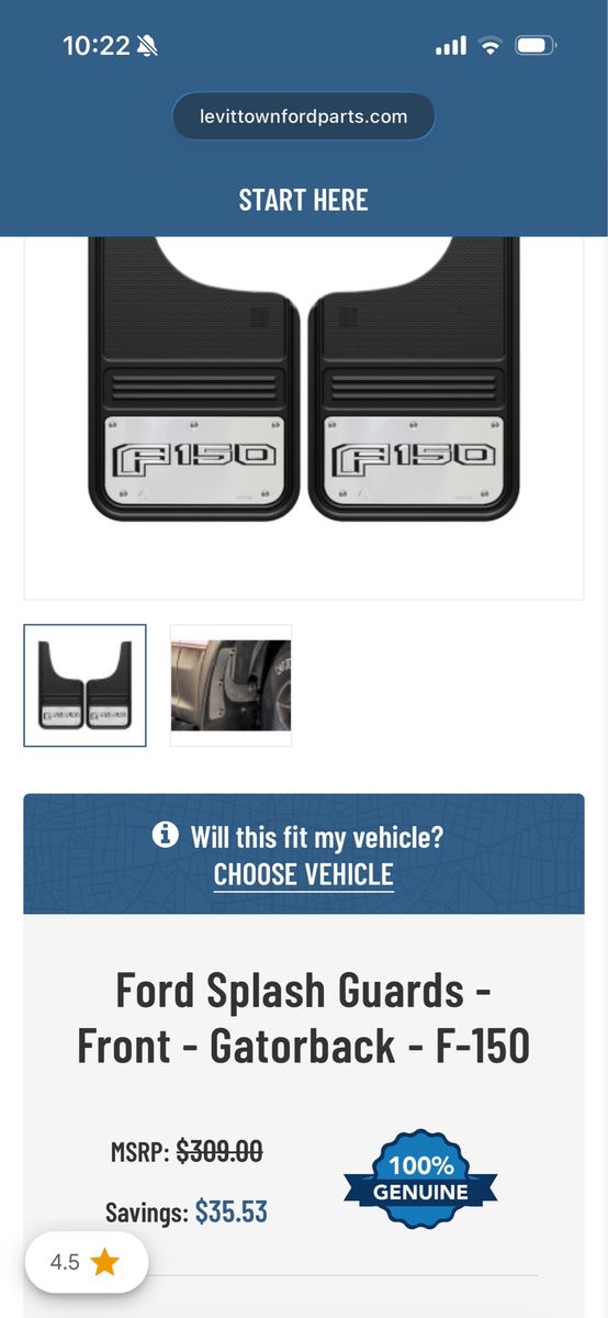 Ford F-150 Gatorback Front Splash Guards