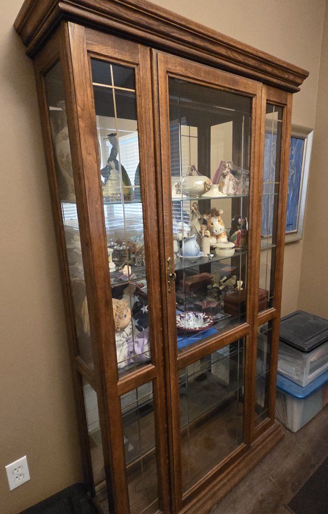 Solid Wood and Glass Curio Cabinet