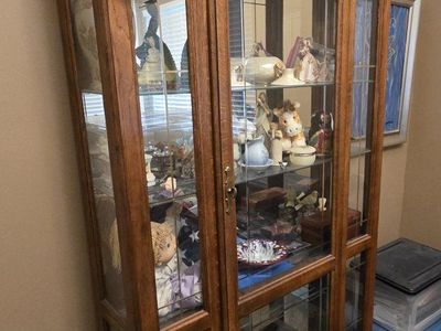 Solid Wood and Glass Curio Cabinet