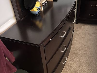 Dark Espresso Solid Wood RC Willey Dresser and Mirror