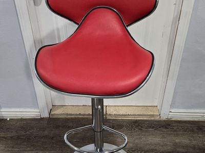 Pair of Vibrant Mid-Century Modern Swivel Bar Stoo