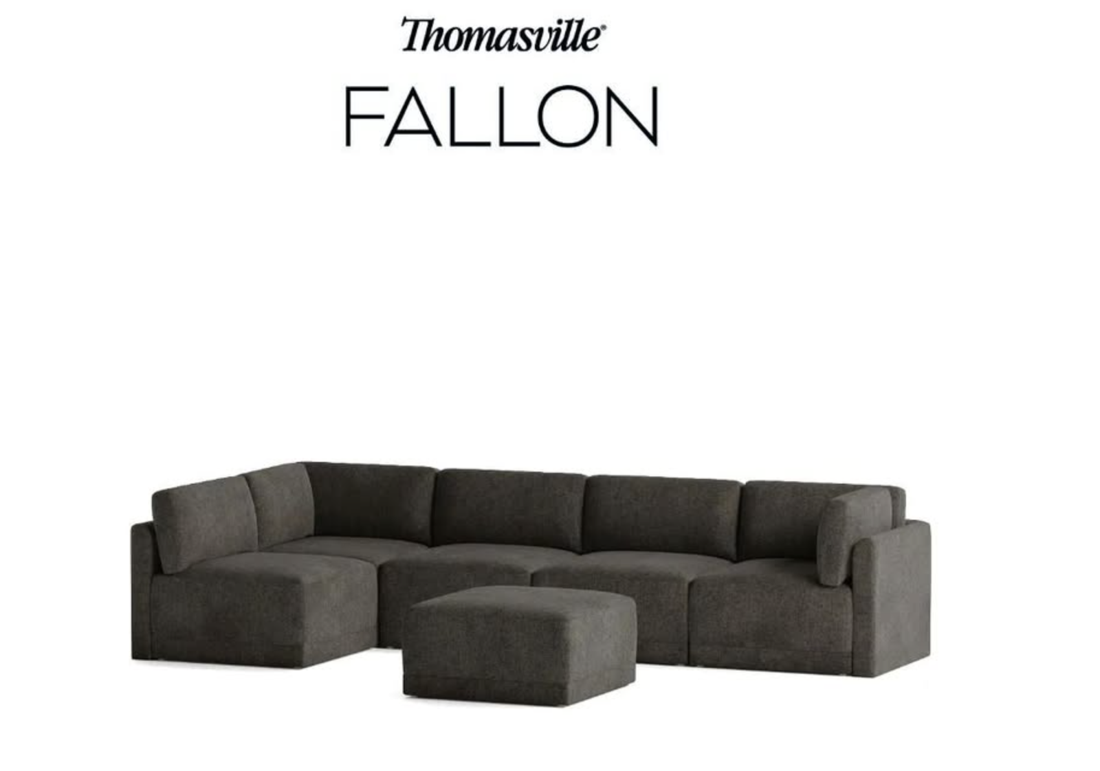 Thomasville Fallon Modular Sectional 6-piece Gray with Ottoman