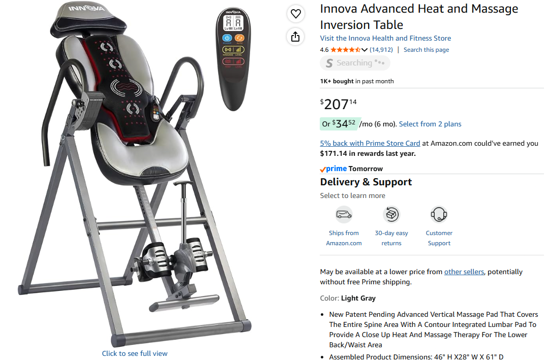 Like-New Innova ITM5900 Heat & Massage Inversion Table – Half Price