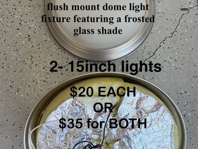 15" Brushed Nickel Flush Mount Dome Light Fixture with Frosted Glass Shade (2 Available)