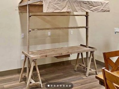All Wooden & Linen Flower Cart - Market Display Stand for Private or Commercial Use
