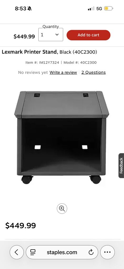 Lexmark adjustable PrInter Stand