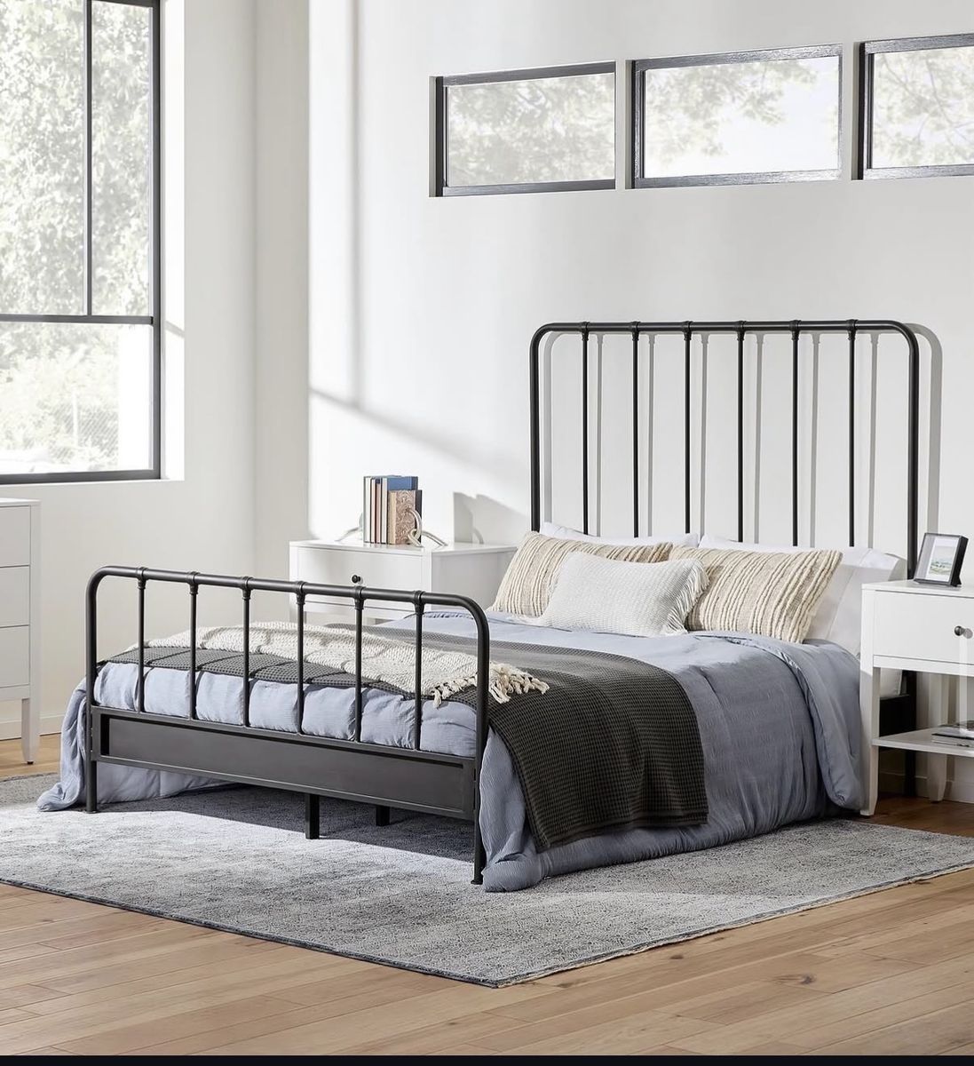 Down East Home Aria Metal Bed Frame - Black, Full/Queen Size