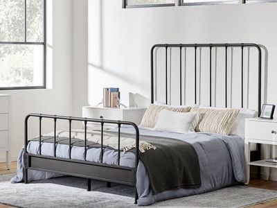 Down East Home Aria Metal Bed Frame - Black, Full/Queen Size