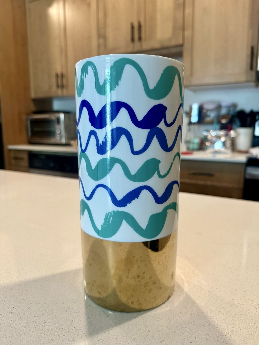 Flower Vase - Blue & Gold