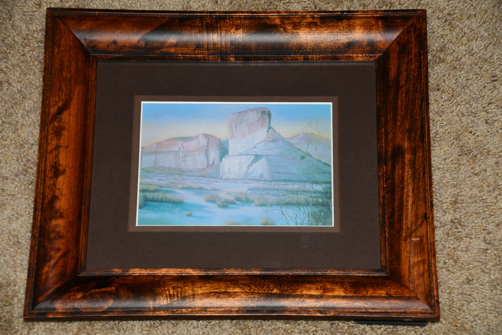 VINTAGE 2009 ORIGINAL " GREEN RIVER WYOMING" PICTURE ~ SIGNED & NUMBERED ~ MARLENE BOOK ~ 11" x 13" FRAMED