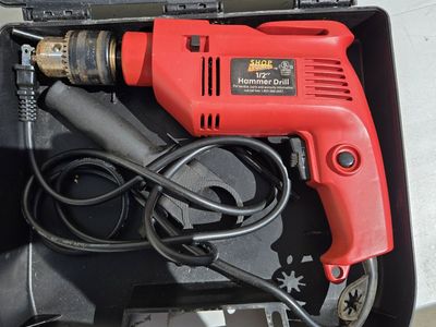 Shop Source 1/2" Hammer Drill - Corded Electric Power Tool with Case