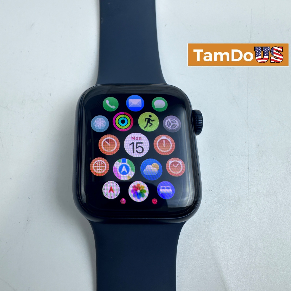 Apple Watch SE (3rd Gen, Cellular) 40mm Black AL Case Blue Sport Band