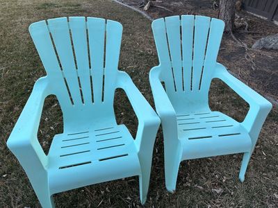 2 Outdoor Patio Chairs – Turquoise