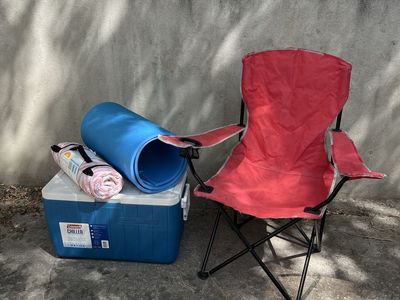 Camping and Outdoor Gear Bundle Including Cooler Mat and Chair