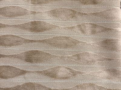 New. Designer Luxurious Tan Gold Wavy Textured Fabric - 57" Wide Upholstery/Craft Material 2.41 Yards