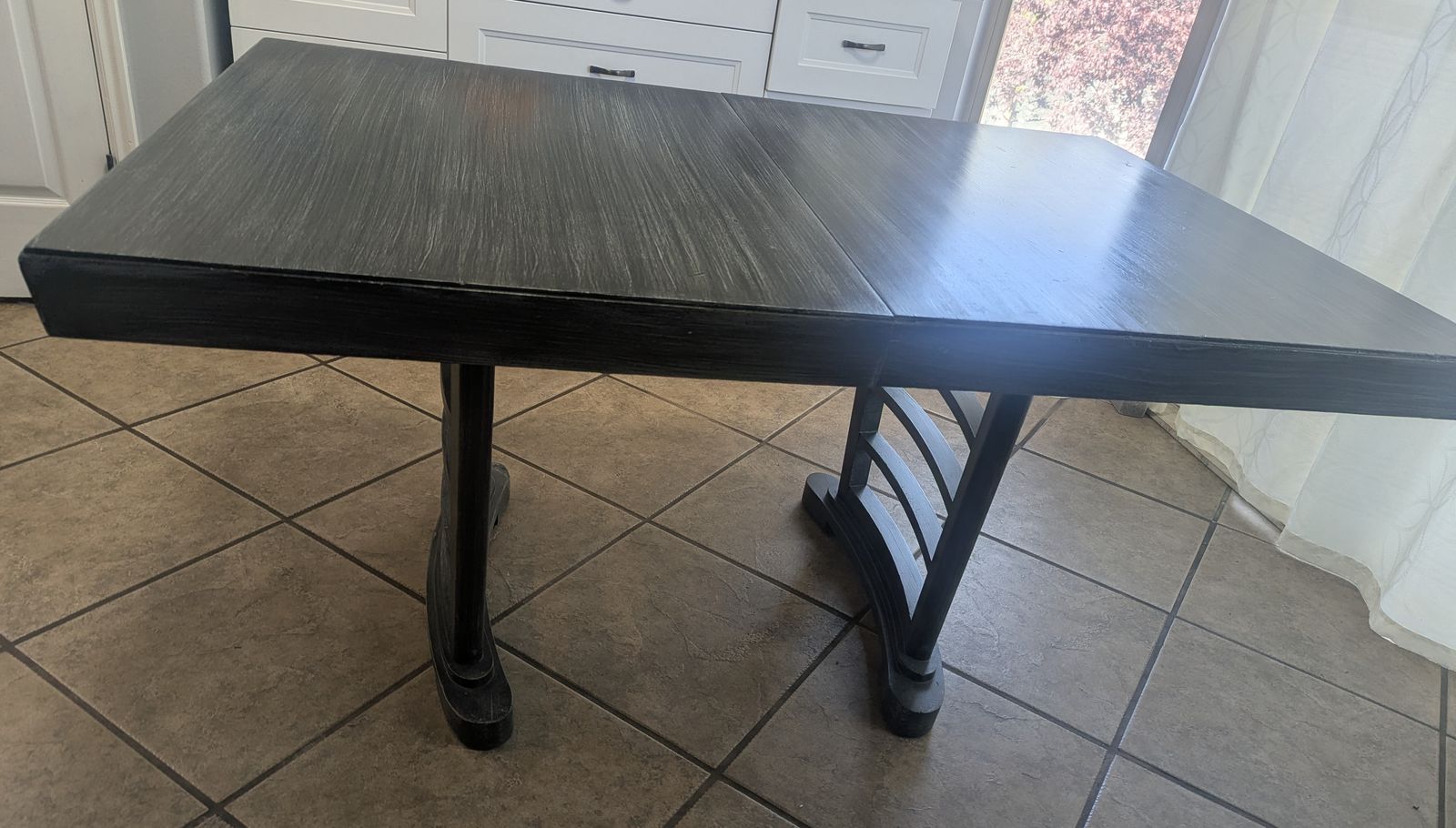 Solid Wood Antique Kitchen Table with Leaf