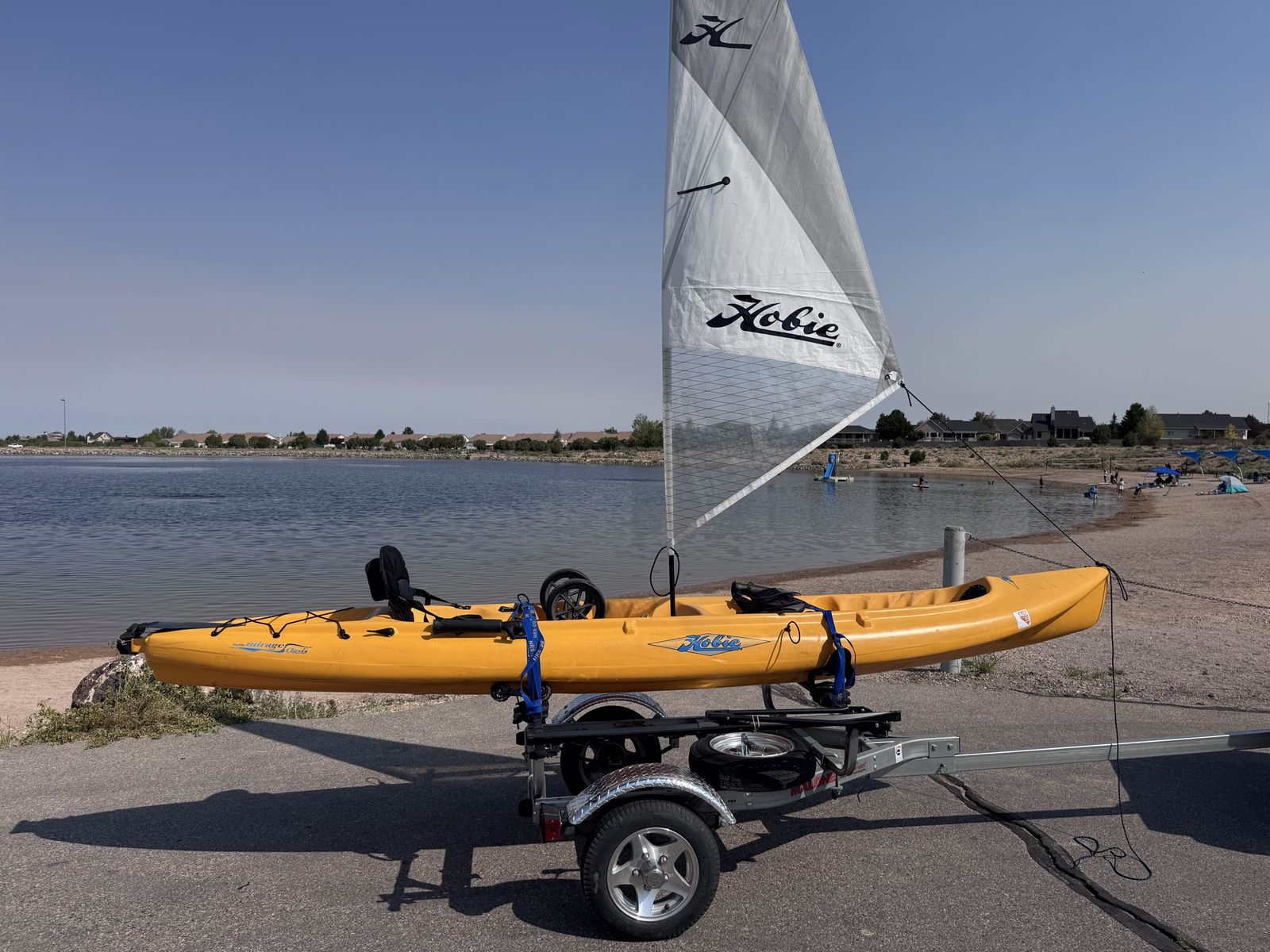 2014 Hobie Mirage Oasis Tandem Kayak. Fishing & recreation ready with Malone MicroSport trailer. Complete package!