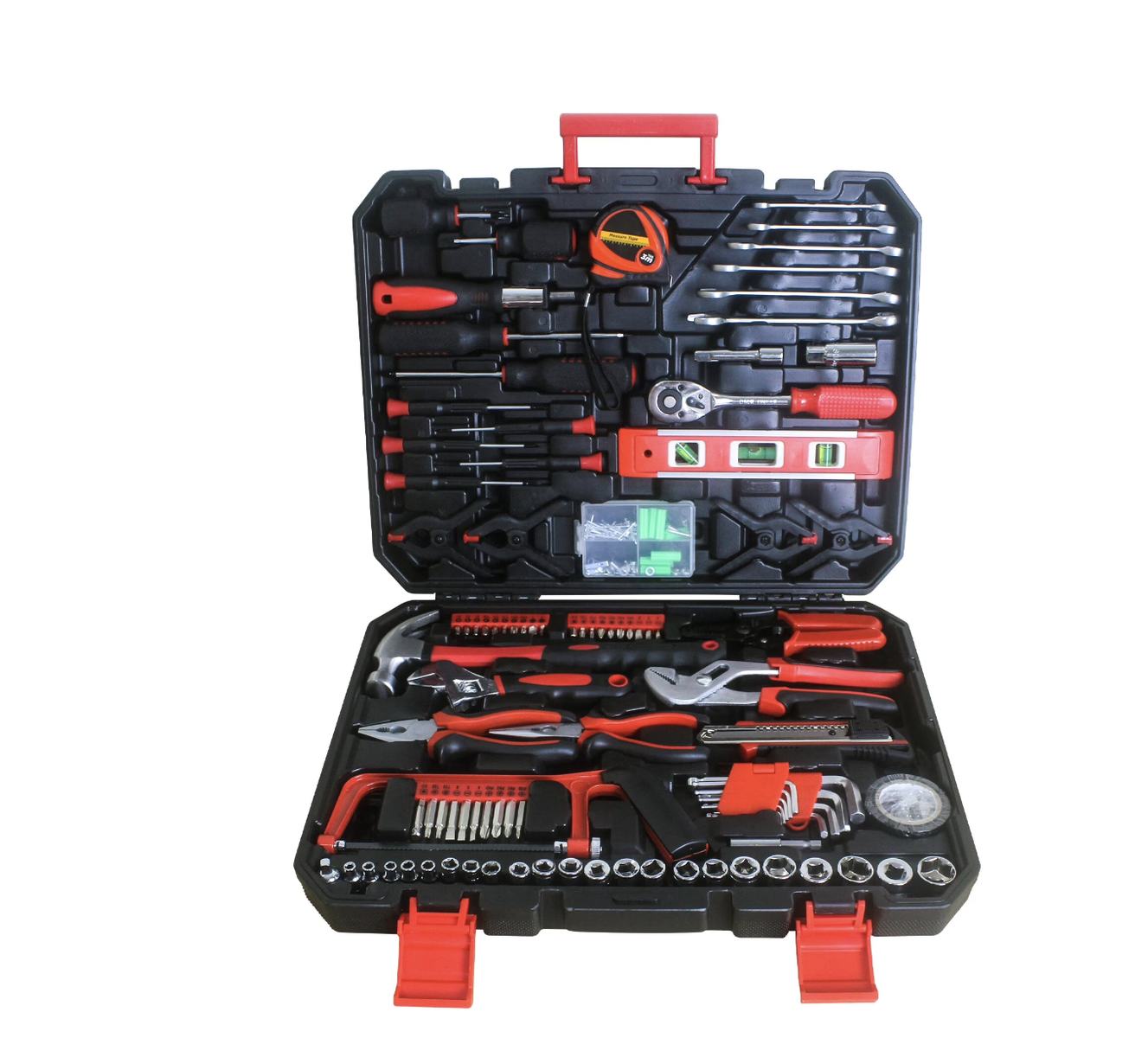 238-Piece Tool Set with Toolbox - Black & Red Carbon Steel Tool Kit for Home & Garage (17.91"L x 13.97"W x 3.34"H)