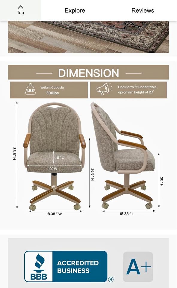 Chromcraft Douglas Swivel Dining Arm Chair in Chestnut and Light Sand (Set of 2) (P)