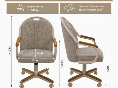 Chromcraft Douglas Swivel Dining Arm Chair in Chestnut and Light Sand (Set of 2) (P)