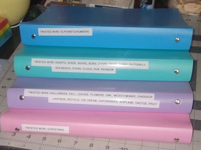Set of 4 Twisted Wire Craft Pattern Binders