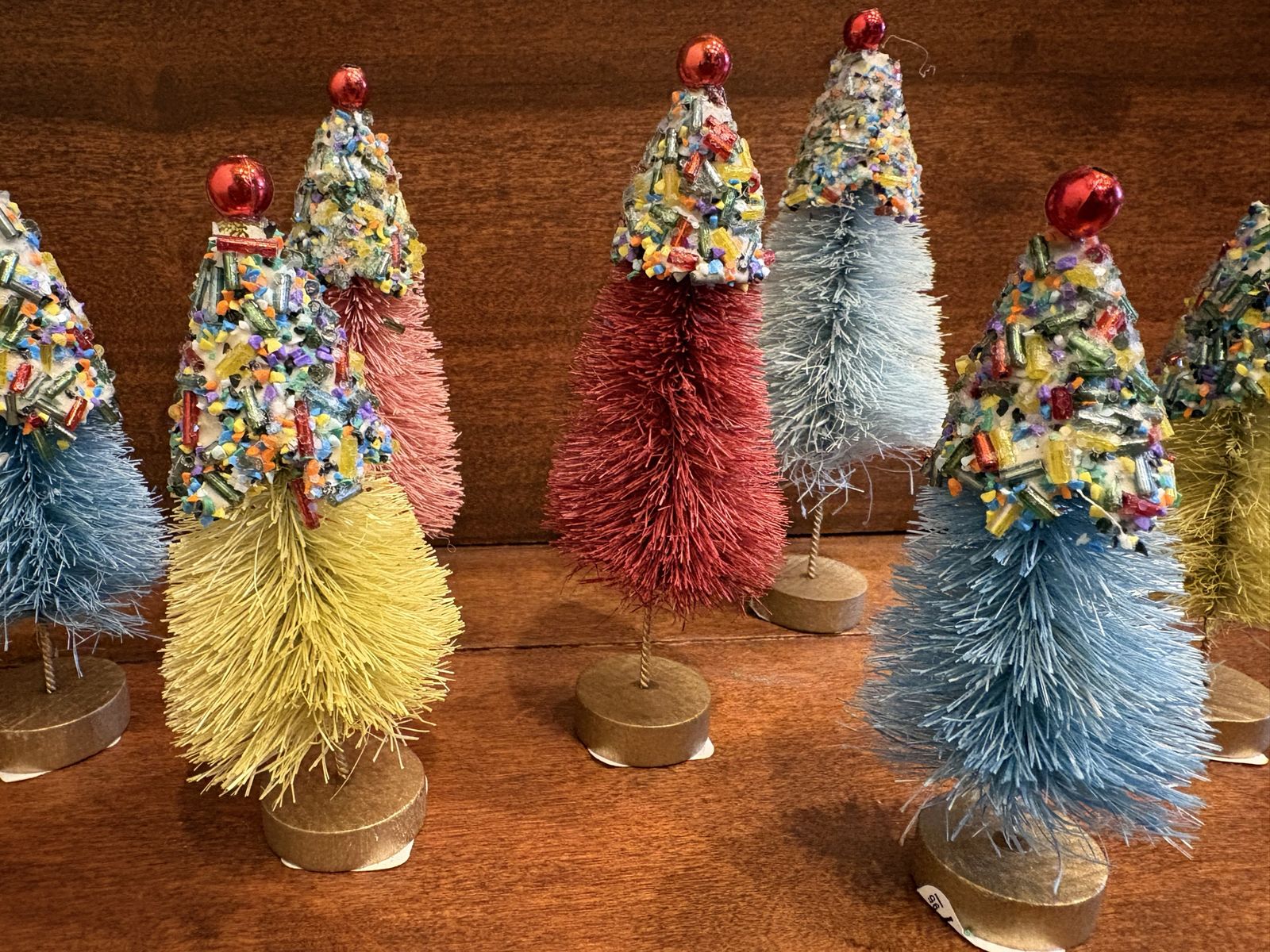 10 New Little Cupcake Bristle Bottle Brush Trees