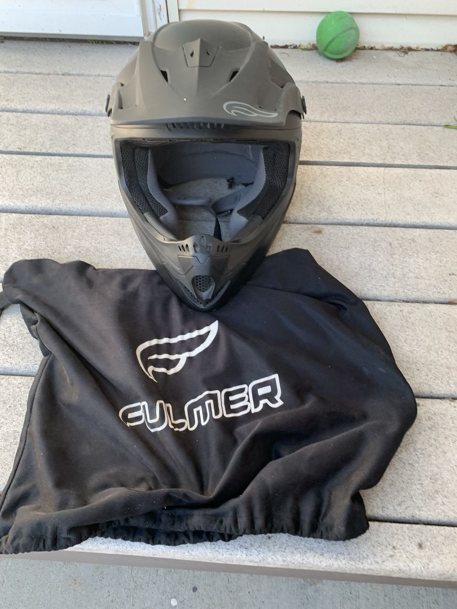 Fulmer MX Helmet Matte Black XL Motocross Dirt Bike ATV Off-Road w/ Bag