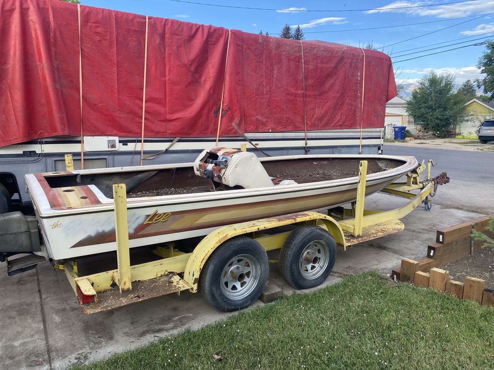 22’ Tandem Axle Boat Trailer, Panther Jet Pump, Assorted Parts
