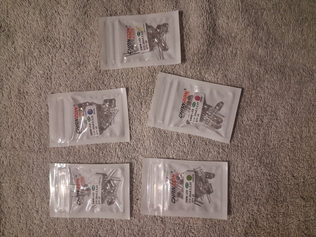 5mm LED 10-piece component pac different color each one