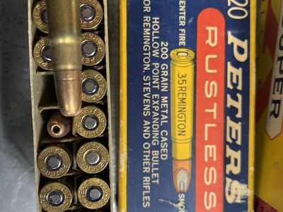35 Rem Ammo. Old And Newer. & Brass.