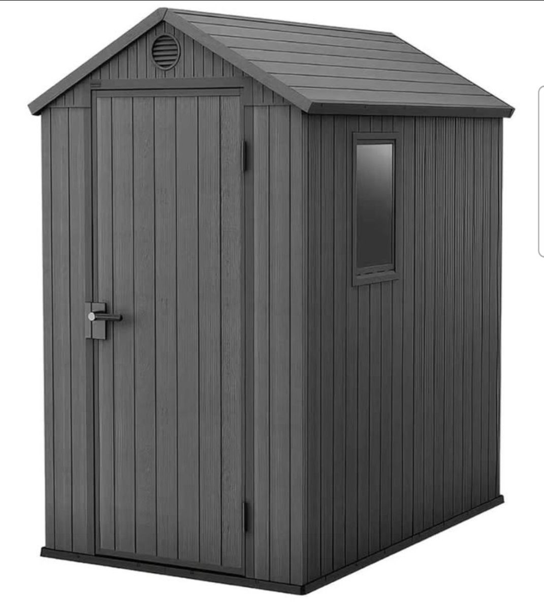 Keter Darwin 4' x 6' Outdoor Storage Shed - All-Weather Resin with Floor