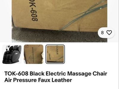 TOK-608 Black Electric Massage Chair Deluxe Air Pressure Faux Leather Recliner