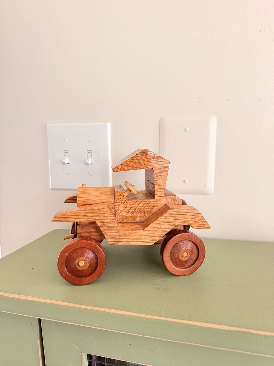 Handmade Wooden Toy Car Vintage Style Model Vehicle