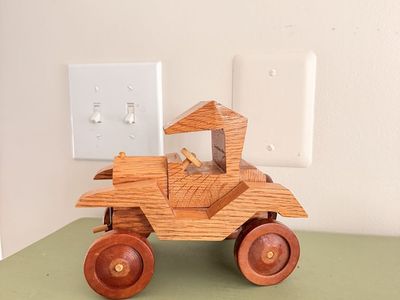 Handmade Wooden Toy Car Vintage Style Model Vehicle
