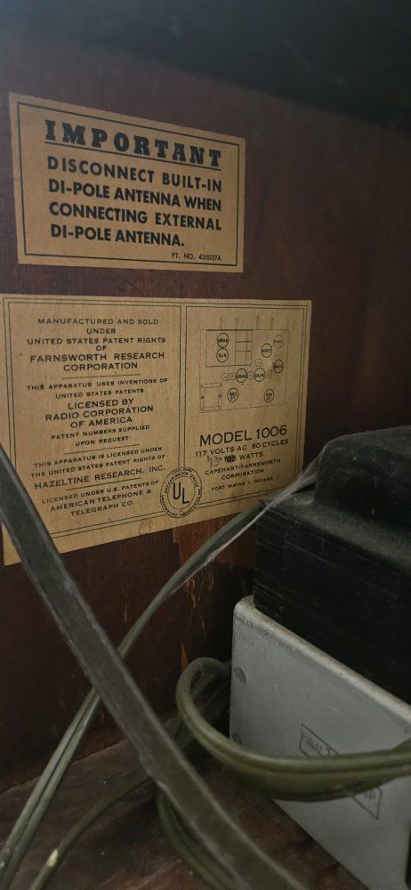 vintage capehart tube radio and record player.