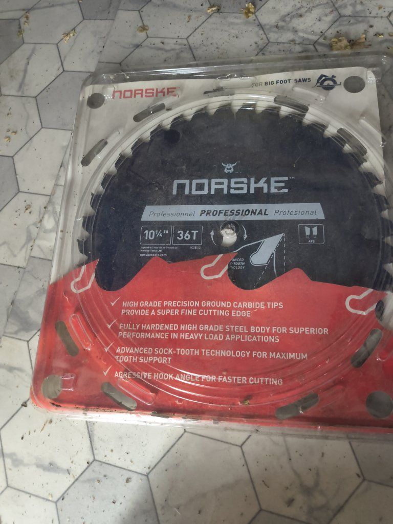 NORSKE 10¼" 36T Professional Circular Saw Blade for Big Foot Saws - Carbide Tips
