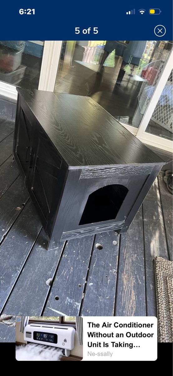 Black Wooden Hidden Pet House