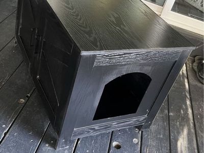 Black Wooden Hidden Pet House