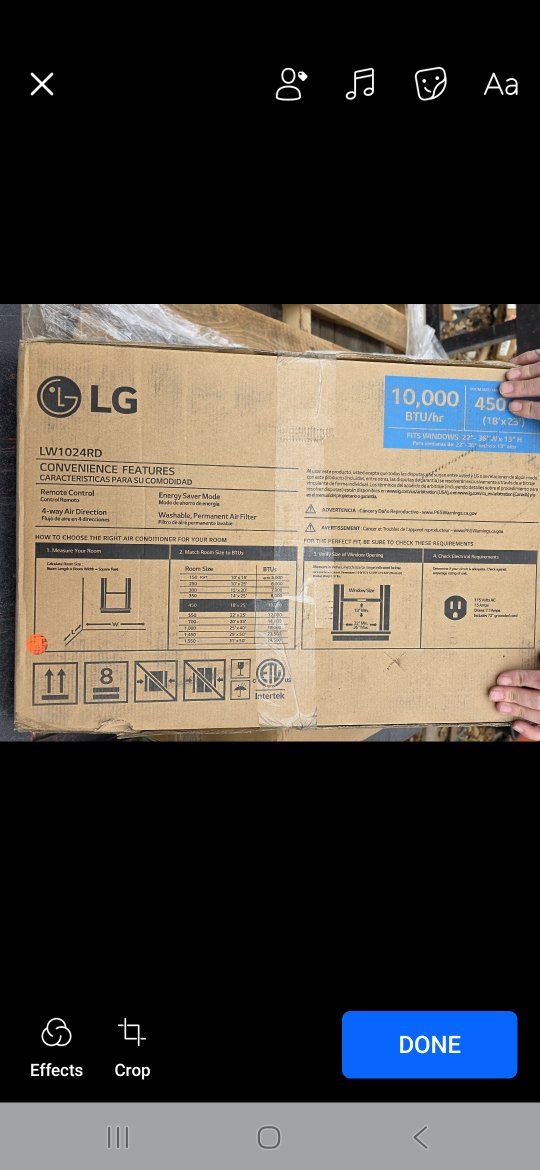 New! LG 10,000 BTU