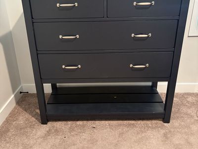 Pottery Barn Camp 4 drawer dresser in navy blue